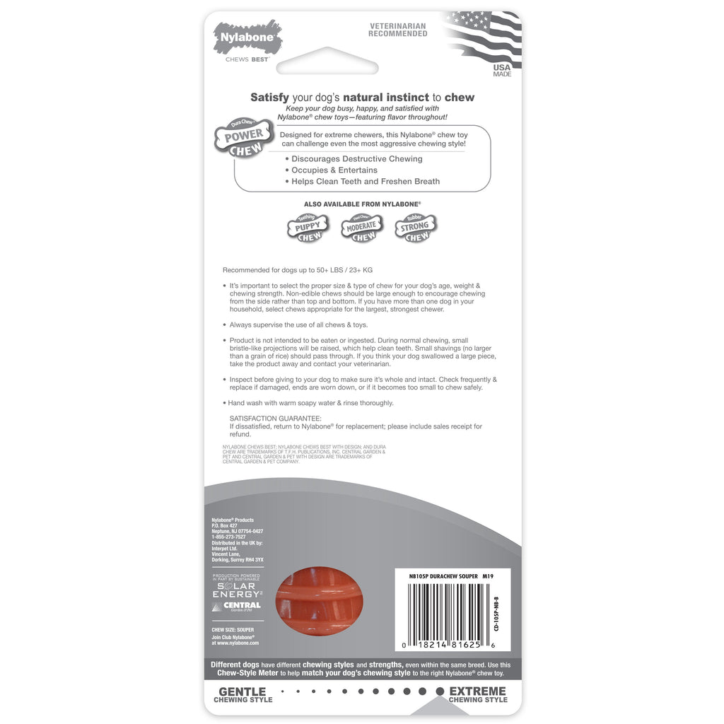 Nylabone Power Chew Dog Toy Bacon 1ea/XL/Souper - 50+ lb