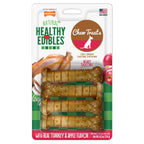 Nylabone Healthy Edibles AllNatural Long Lasting Turkey  Apple Dog Chew Treats Turkey  Apple, SMall/Regular  Up To 25 Ibs. 4 ct
