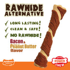 Nylabone Power Chew Pork Hide Alternative Dog Chew Toy Bacon & Peanut Butter 1ea/Large/Giant - Up To 50 lb