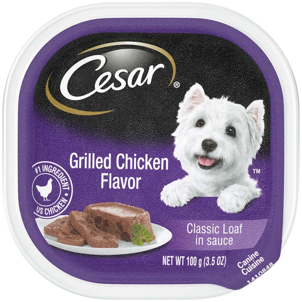 Cesar Classic Loaf in Sauce Grilled Chicken Wet Dog Food, 3.5 oz (24-Pack)