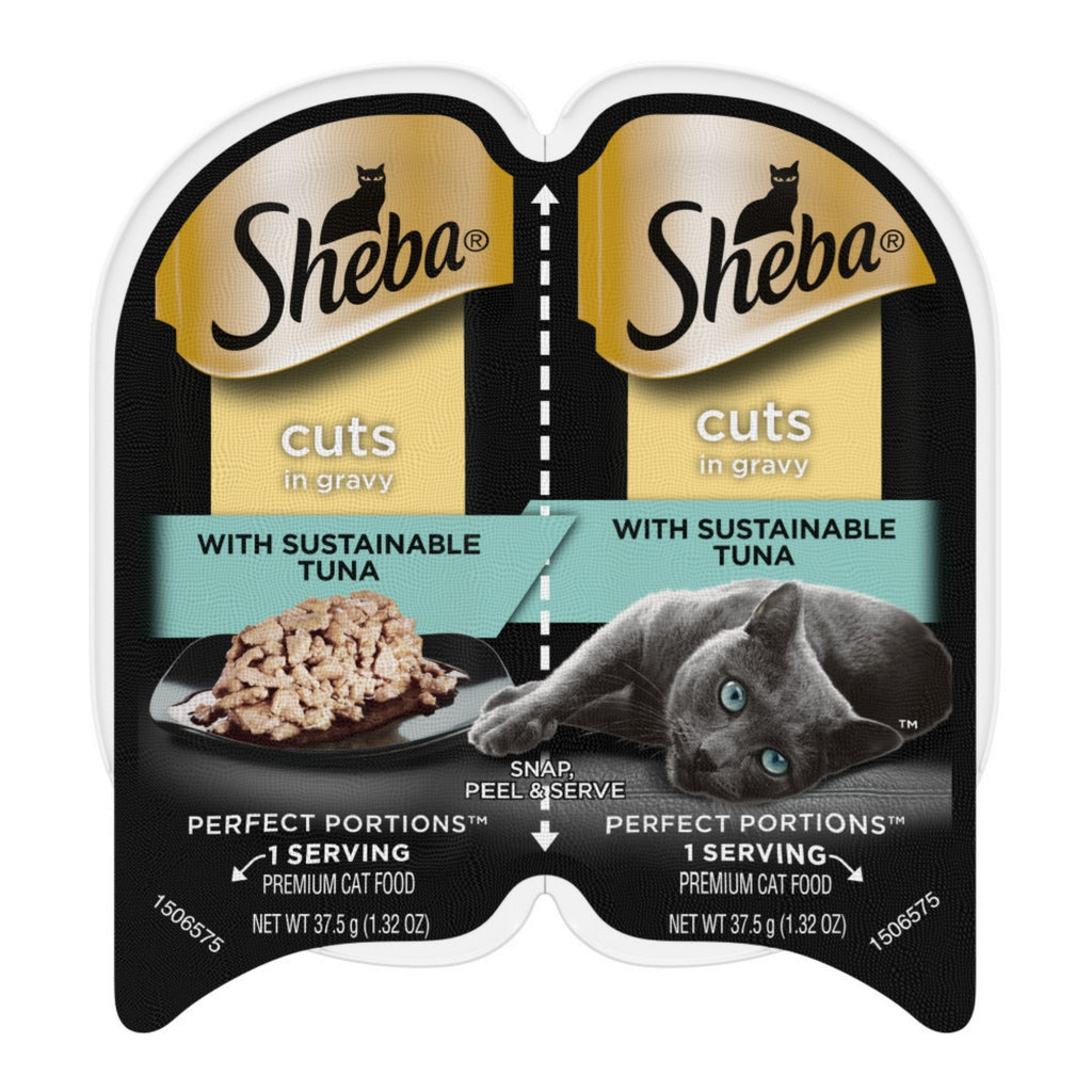 Sheba Perfect Portions Cuts in Gravy Signature Tuna, 2.6 oz (24 Twin-Packs)