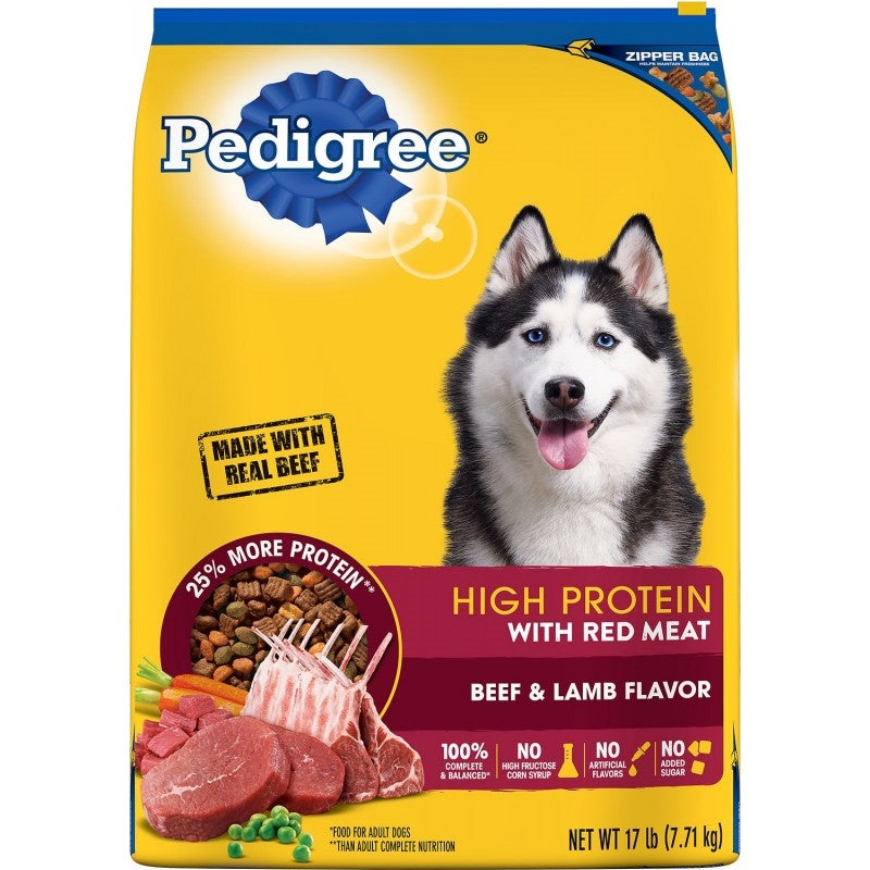 Pedigree High Protein Beef & Lamb Dry Dog Food, 3.5 lb