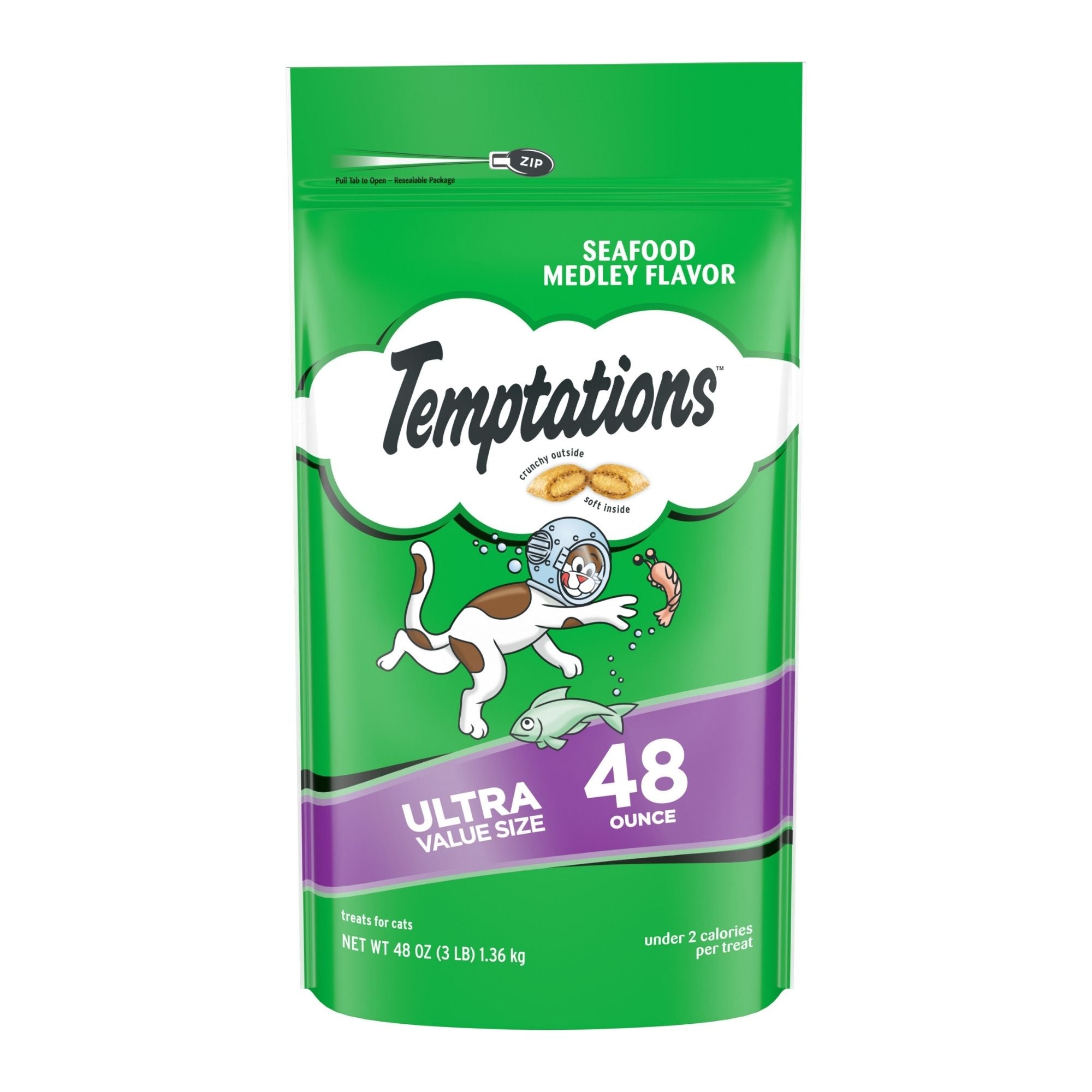 Temptations Classics Cat Treats, Seafood Medley, 30 oz Tub