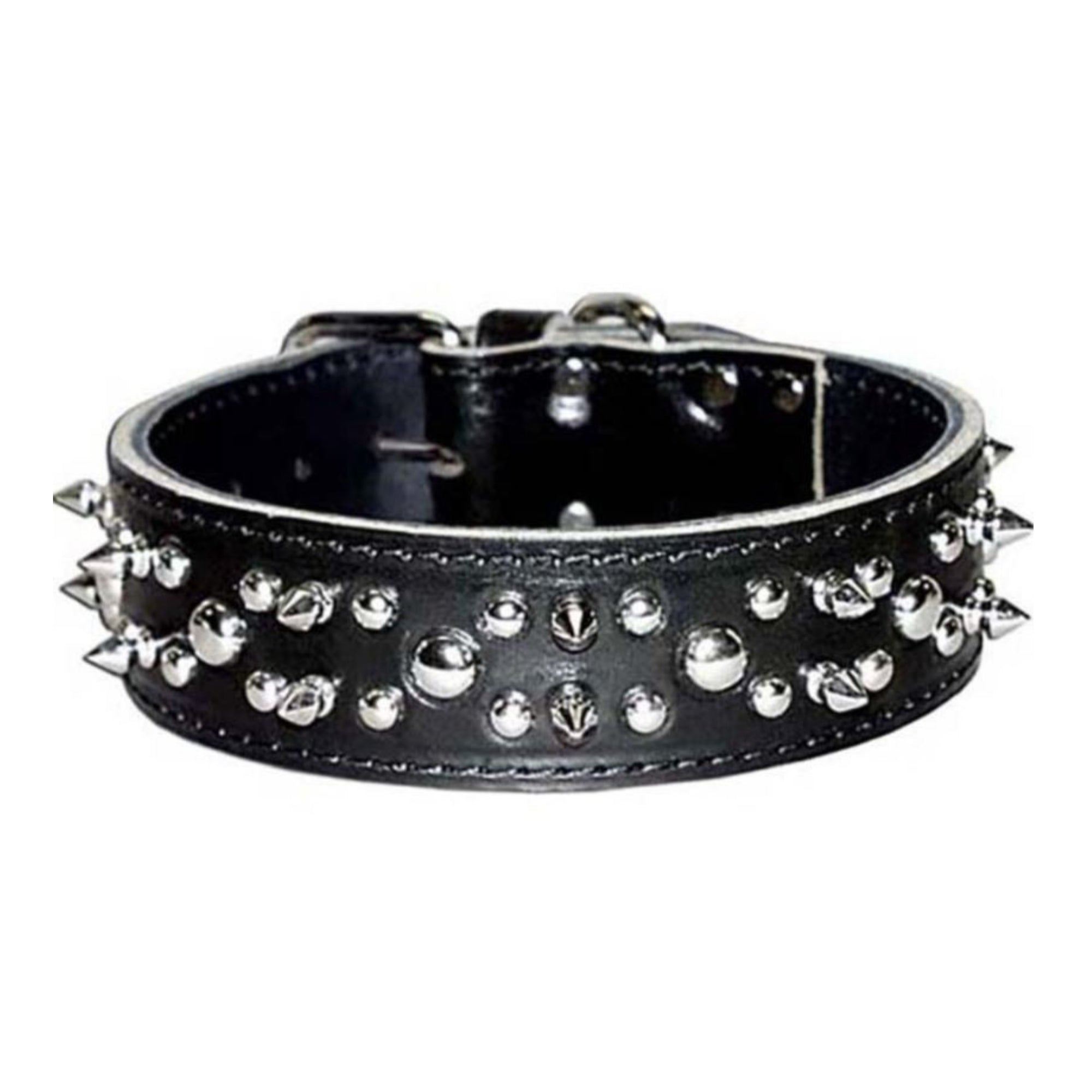 Omni Pet Latigo Leather Spike/Stud Dog Collar Black 1.75 x 20in.