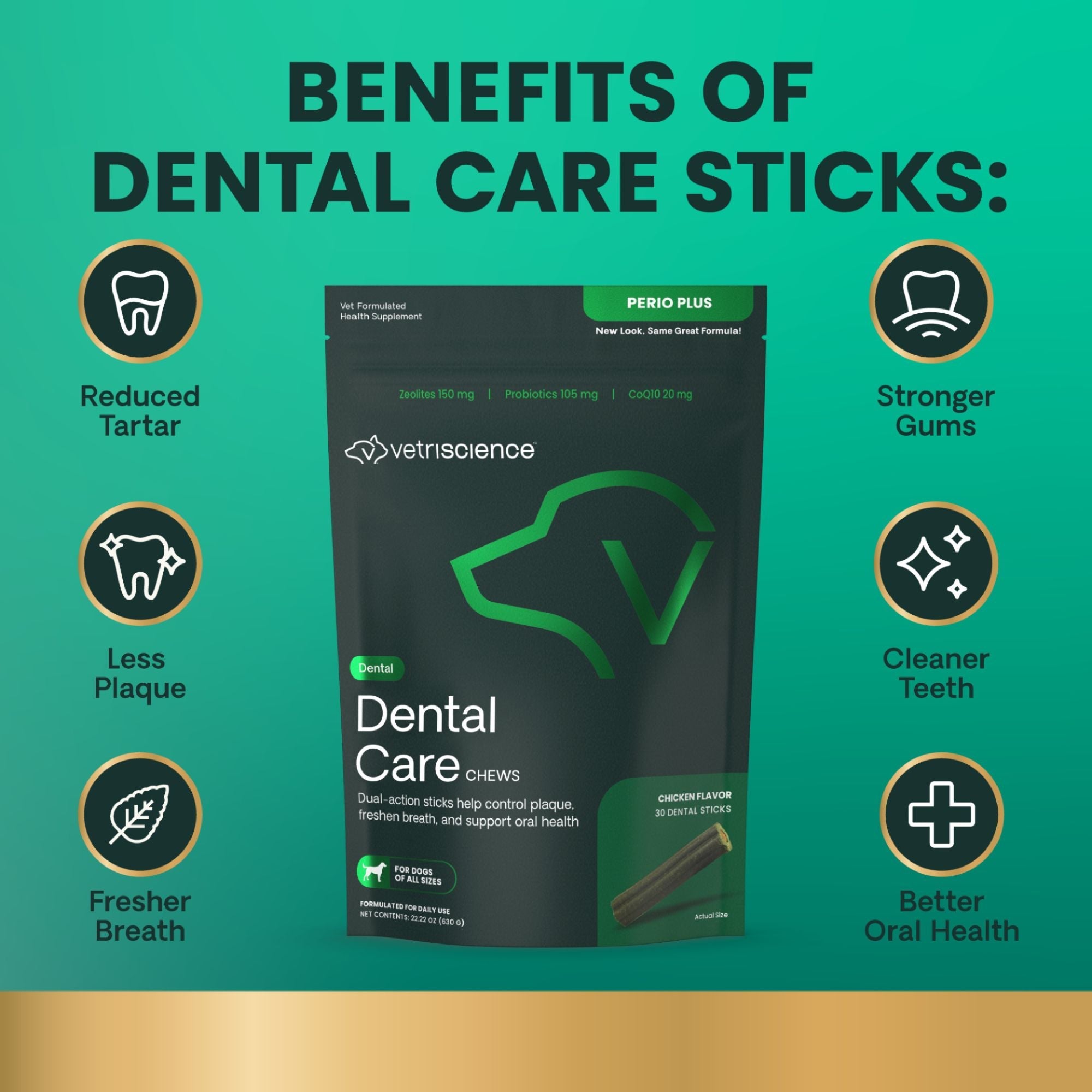 VetriScience Dental Care Sticks for Dogs, 30 Count