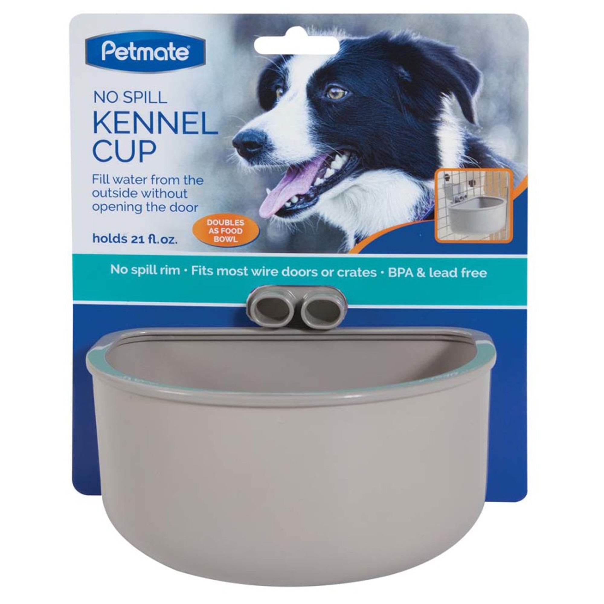 Petmate No Spill Kennel Cup Grey L