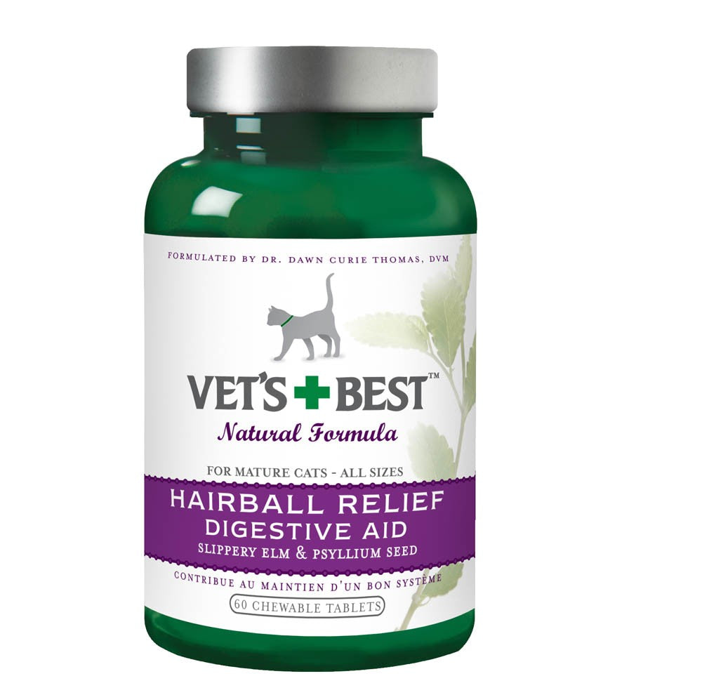 Vet's Best Cat Hairball Support Tablets, 60 Count
