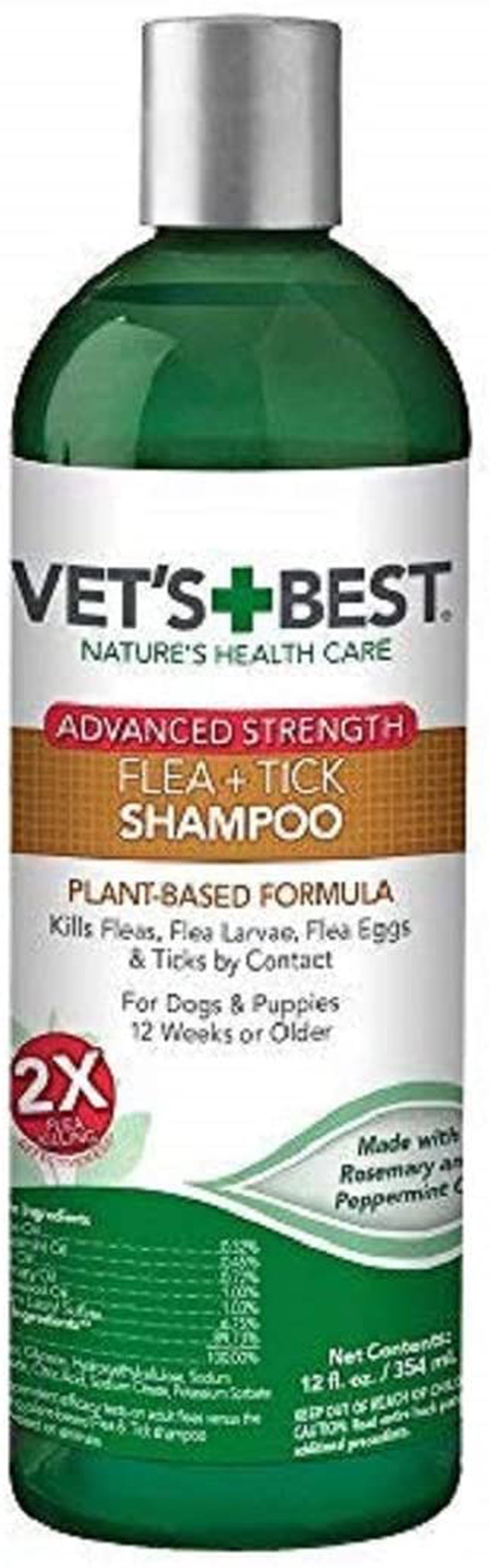 Vet's Best Flea & Tick Advanced Strength Dog Shampoo, 12 fl oz