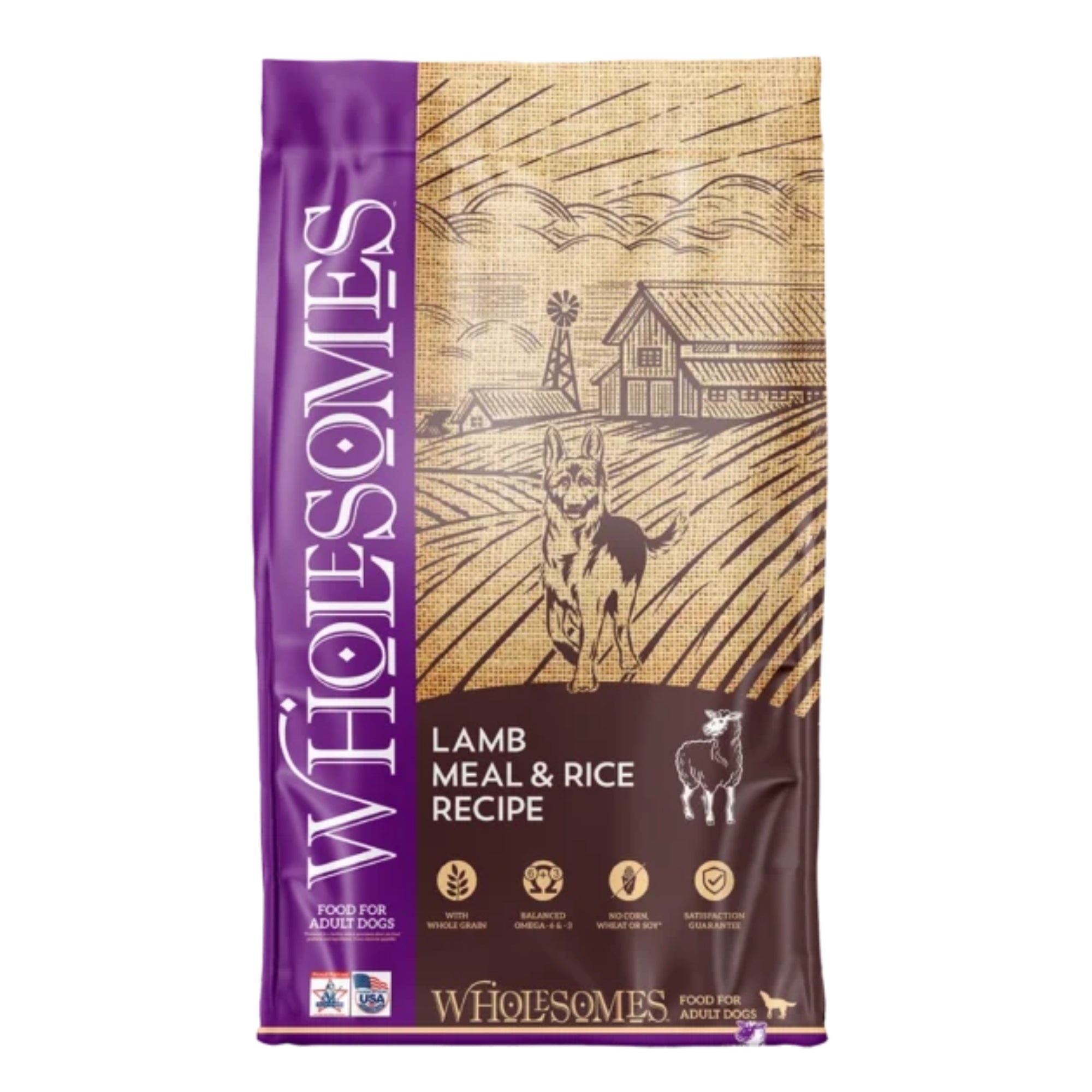 Wholesomes Dry Dog Food Lamb Meal & Rice 40lb