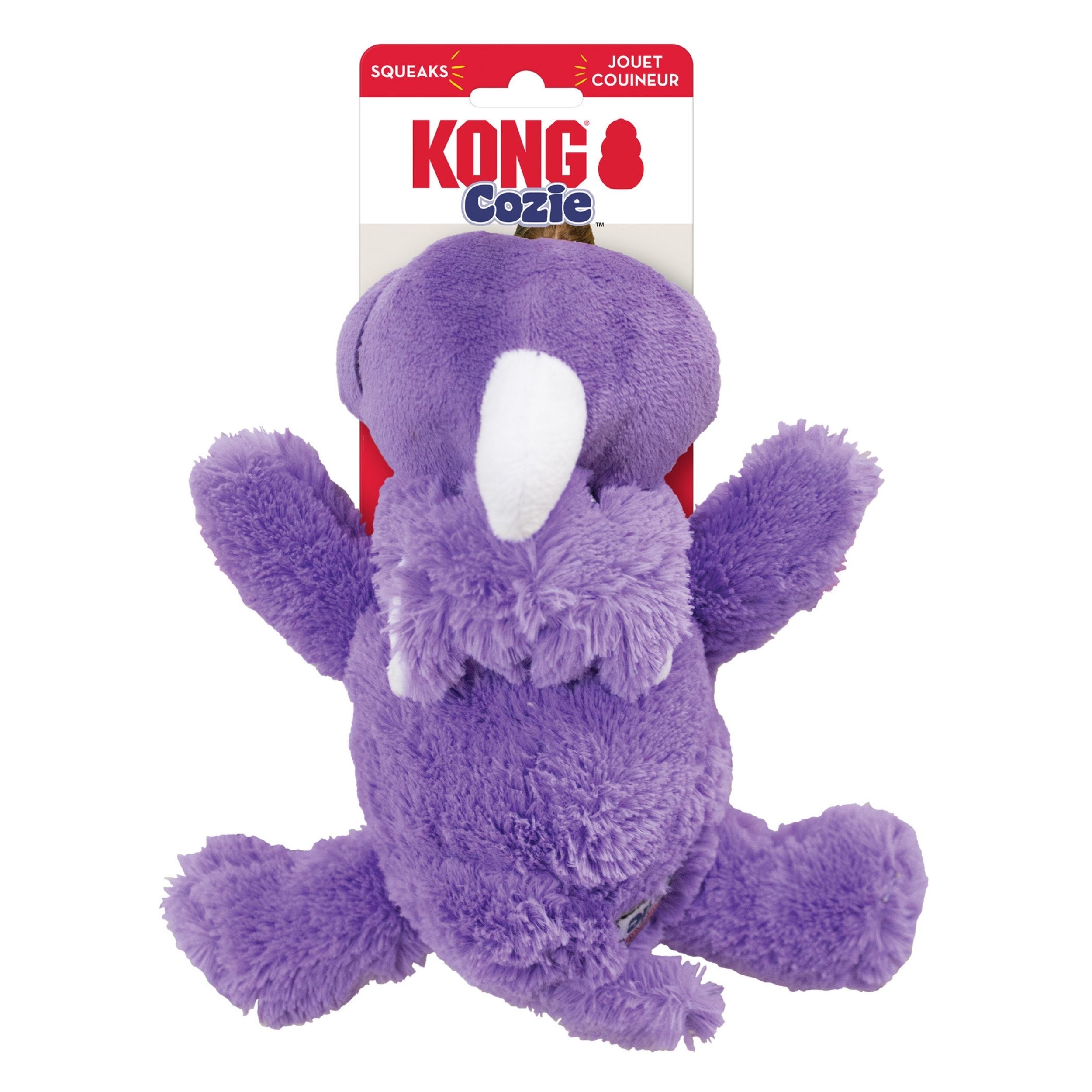 KONG Cozie Rosie Rhino Plush Dog Toy Purple M