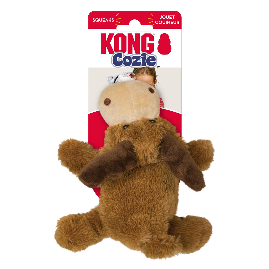 KONG Cozie Marvin Moose Plush Dog Toy Brown S