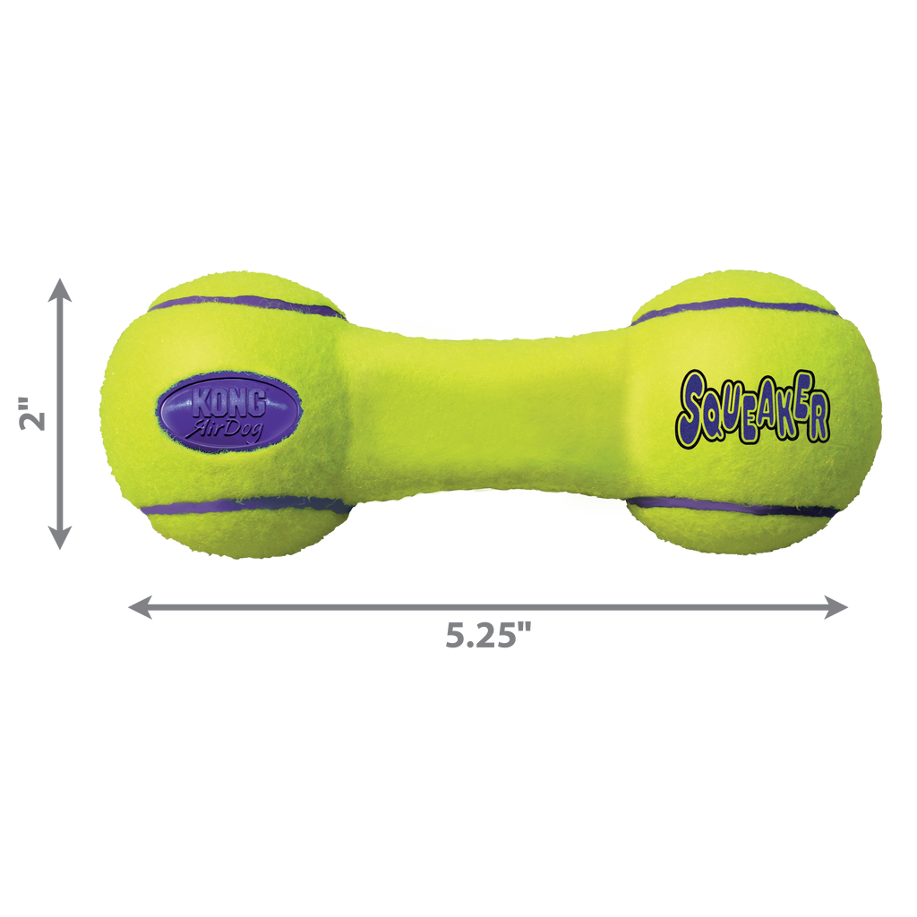 KONG AirDog Squeaking Tennis Dumbbell Dog Toy Small