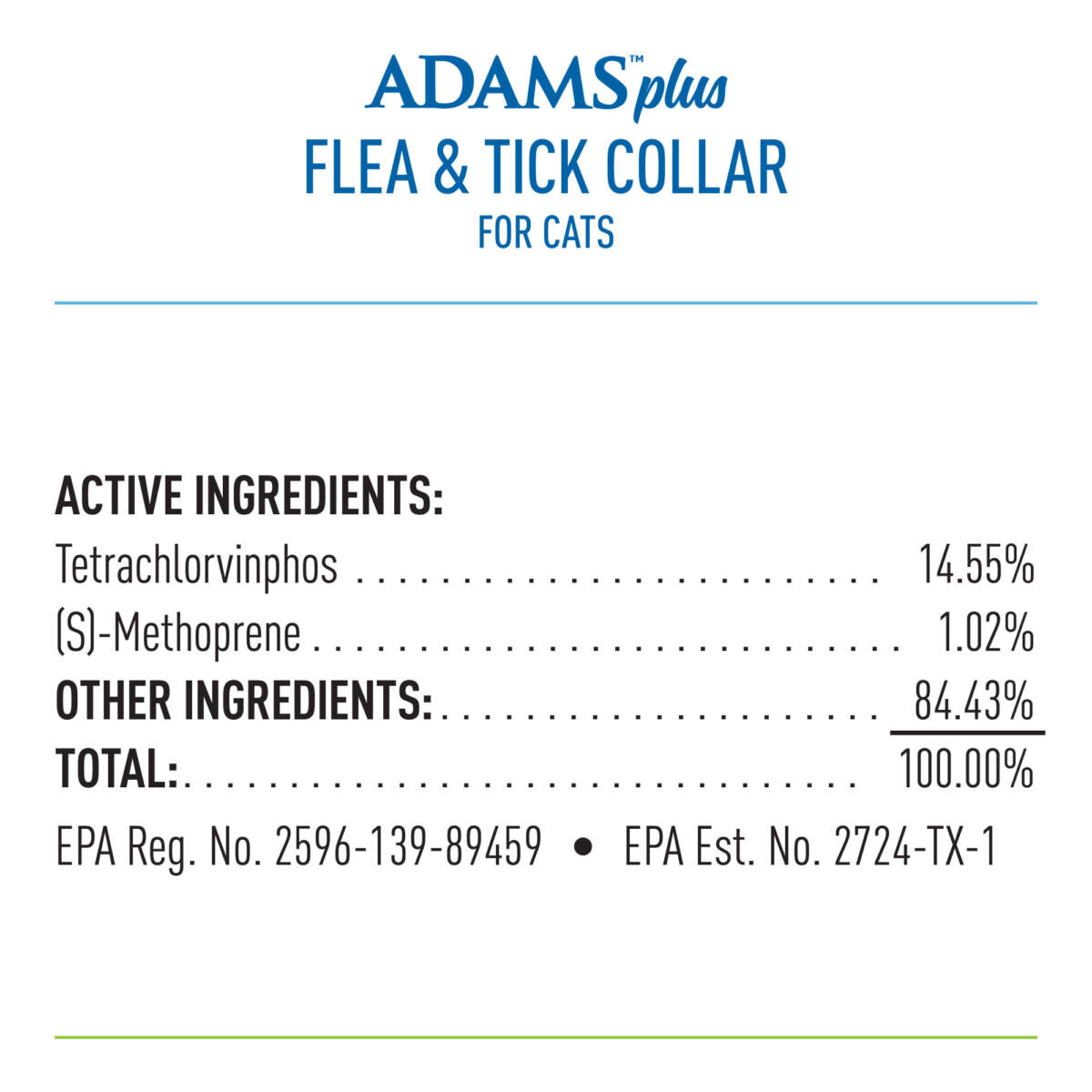 Adams Plus Flea & Tick Collar for Cats, 1 Pack