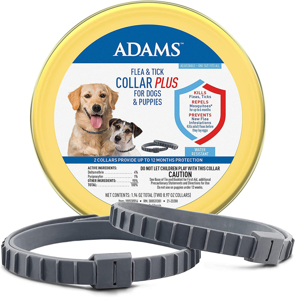 Adams Flea & Tick Collar Plus for Dogs & Puppies