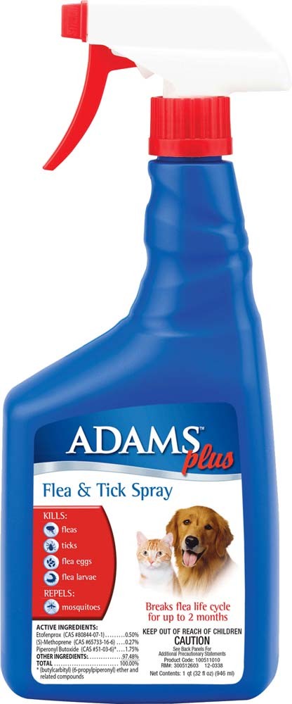 Adams Flea & Tick Spray for Dogs & Cats, 32 fl oz