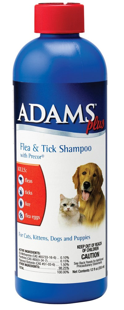 Adams Plus Flea & Tick Shampoo with Precor, 12 oz