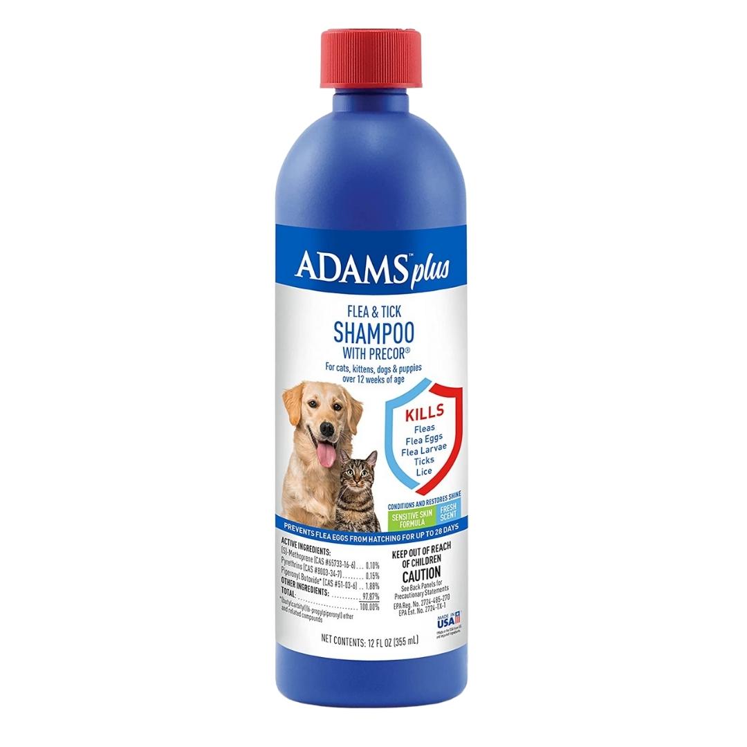 Adams Plus Flea & Tick Shampoo with Precor, 12 oz
