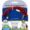 Four Paws Medium Weight Dog Tie Out Cable Red, 1ea/10 Foot