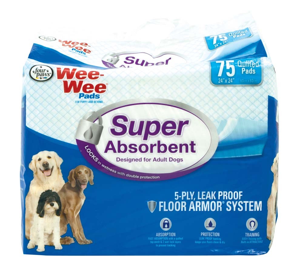 Four Paws Wee Wee Pads Super Absorb 75ct