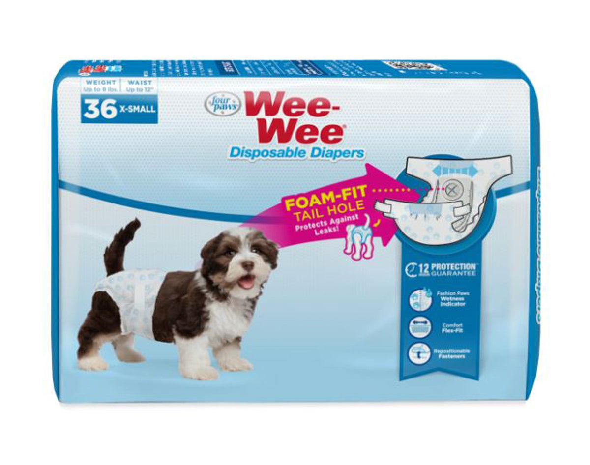 Four Paws WeeWee Disposable Dog Diapers 1ea/XS 36 ct