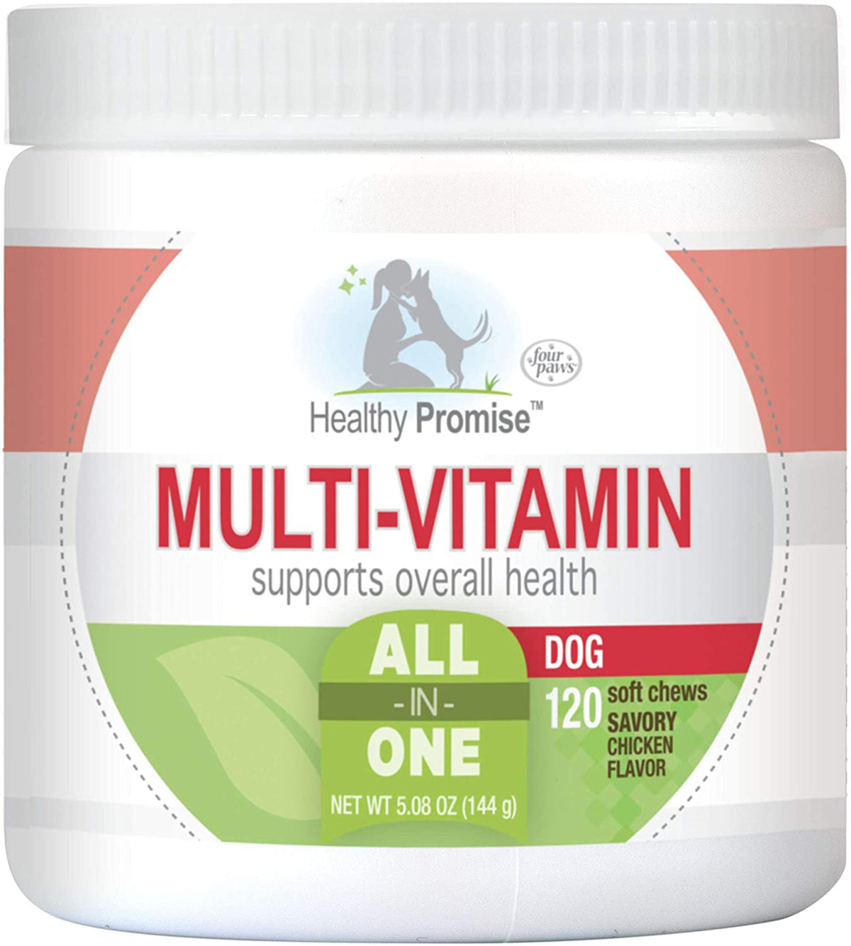 Four Paws Healthy Promise Dog Multivitamin Soft Chews Savory Chicken, 1ea/5.08 oz 120 ct