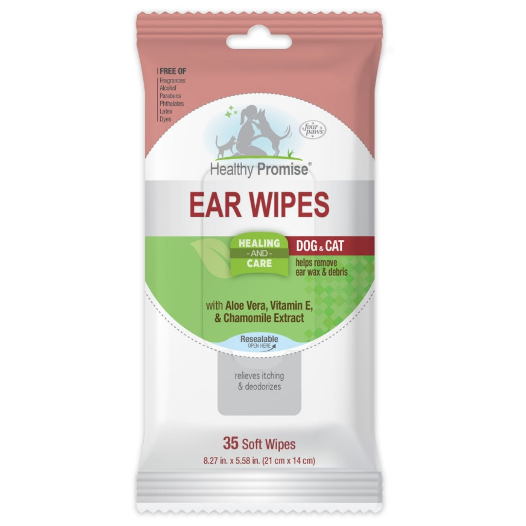 Four Paws Healthy Promise Cat  Dog Ear Wipes 1ea/35 ct