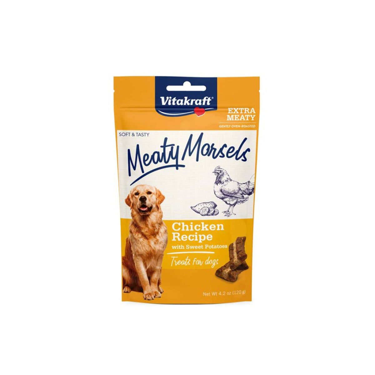 Vitakraft Meaty Morsels Chicken Recipe with Sweet Potato Dog Treat 4.2oz