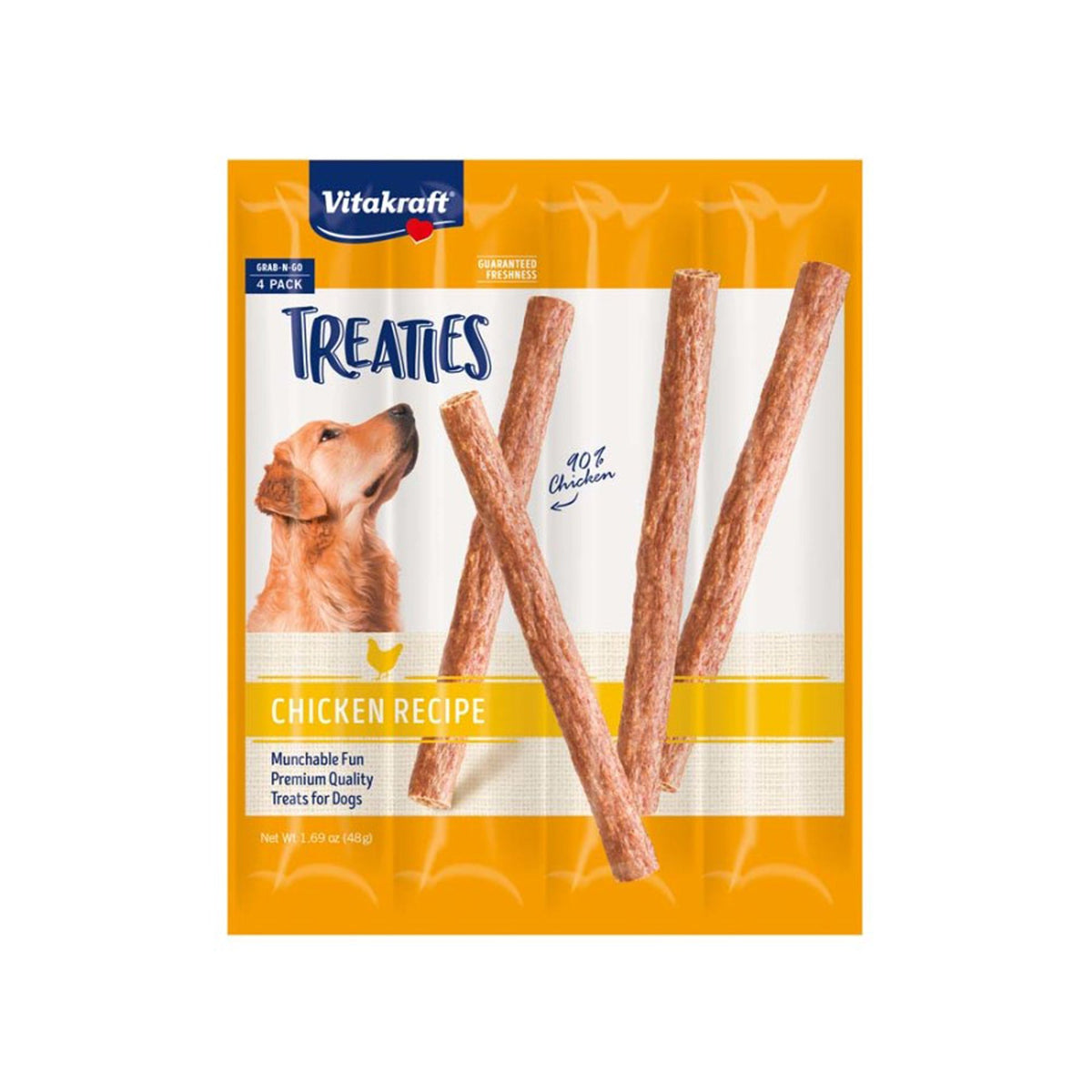 Vitakraft Treaties Smoked Chicken Recipe Dog Treat 4pk-Case of 14