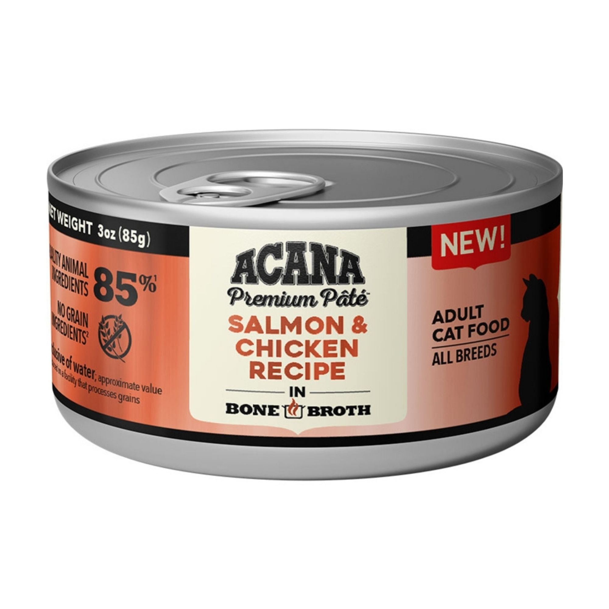 Acana Cat Grain Free Salmon + Chicken In Bone Broth 3oz. (Case of 24)