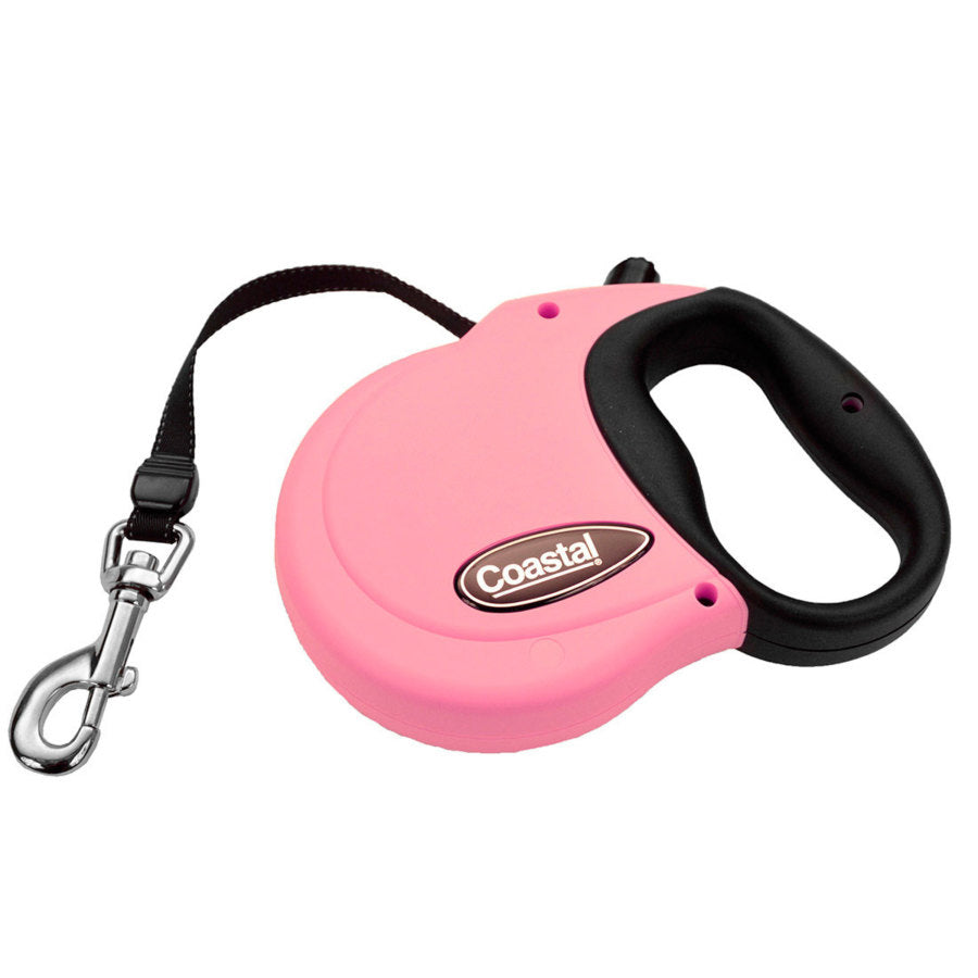 Coastal Power Walker Retractable Dog Leash Pink Large up to 110lbs