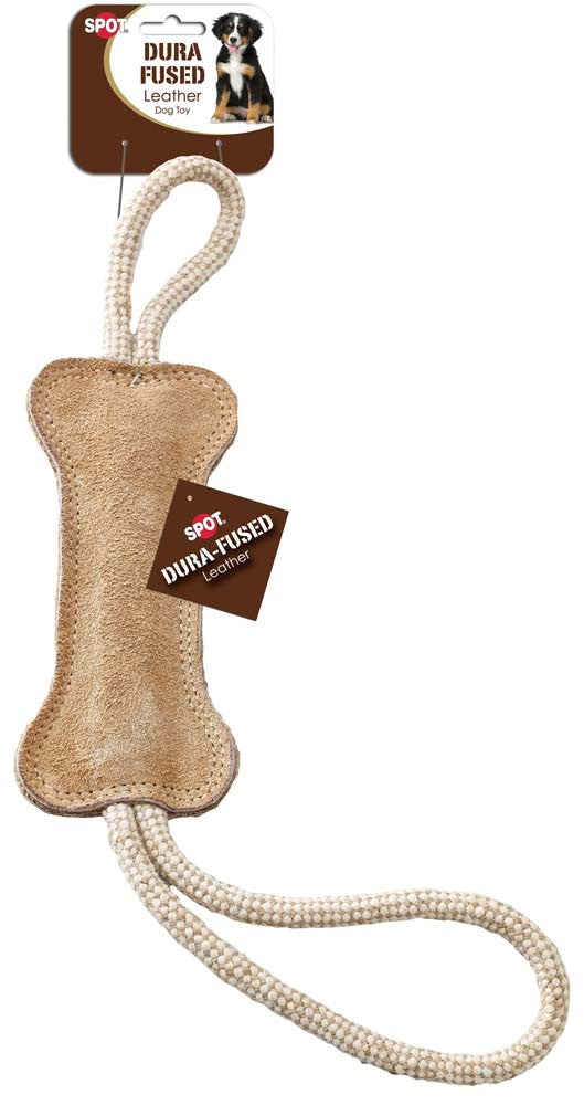 Spot Dura-Fused Leather Dog Toy Bone Tug 18in