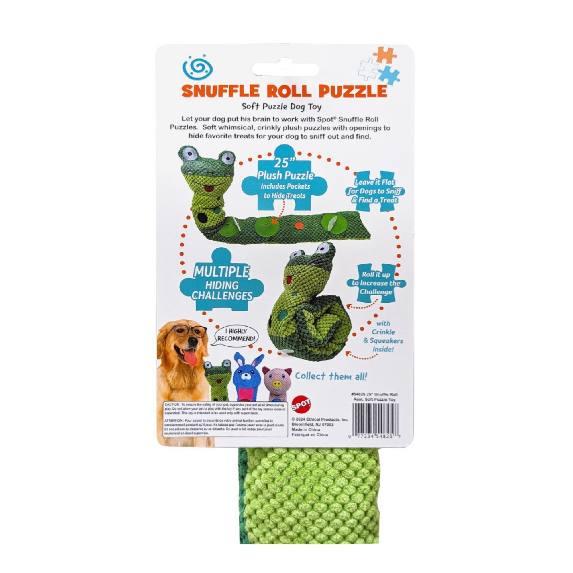 Spot Snuffle Roll Puzzler Dog Toy Assorted, 25 in