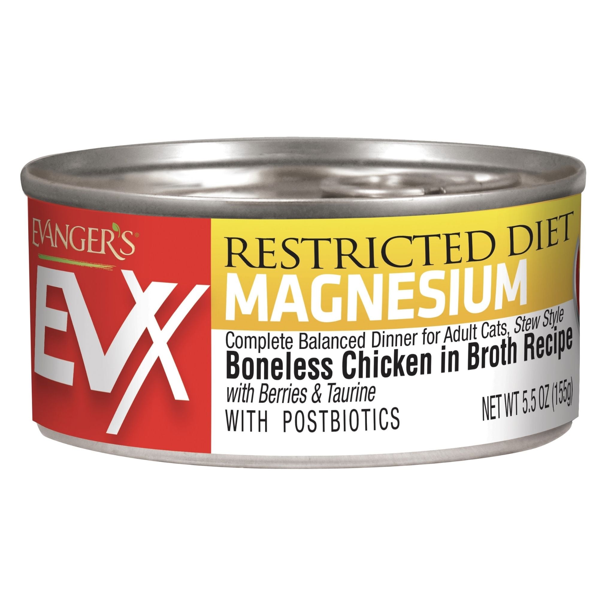 Evanger's EVx Restricted Diet Magnesium Cat Food Boneless Chicken in Broth 5oz. (Case of 24)