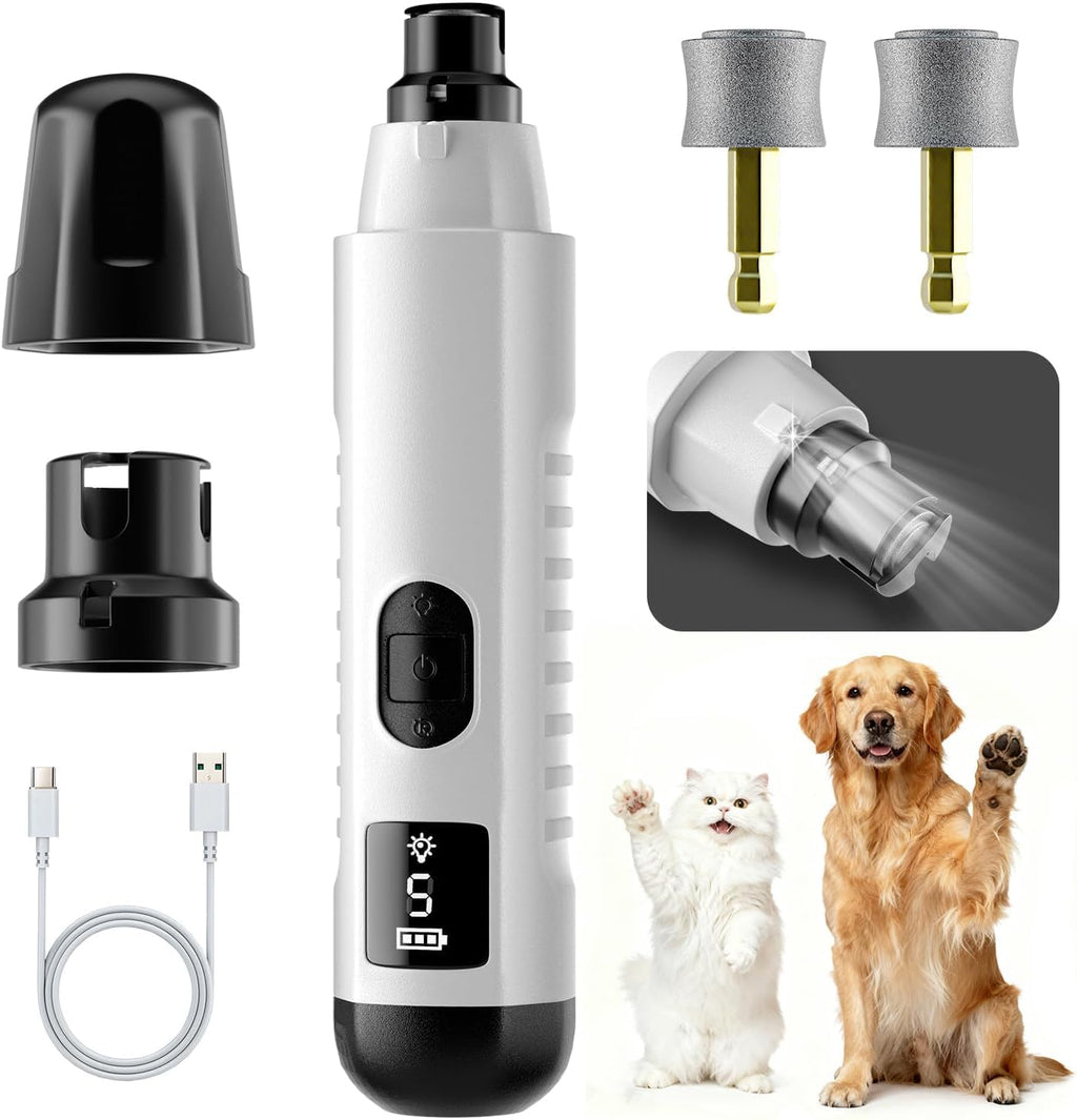 Quiet 5-Speed Dog Nail Grinder (USB Rechargeable)