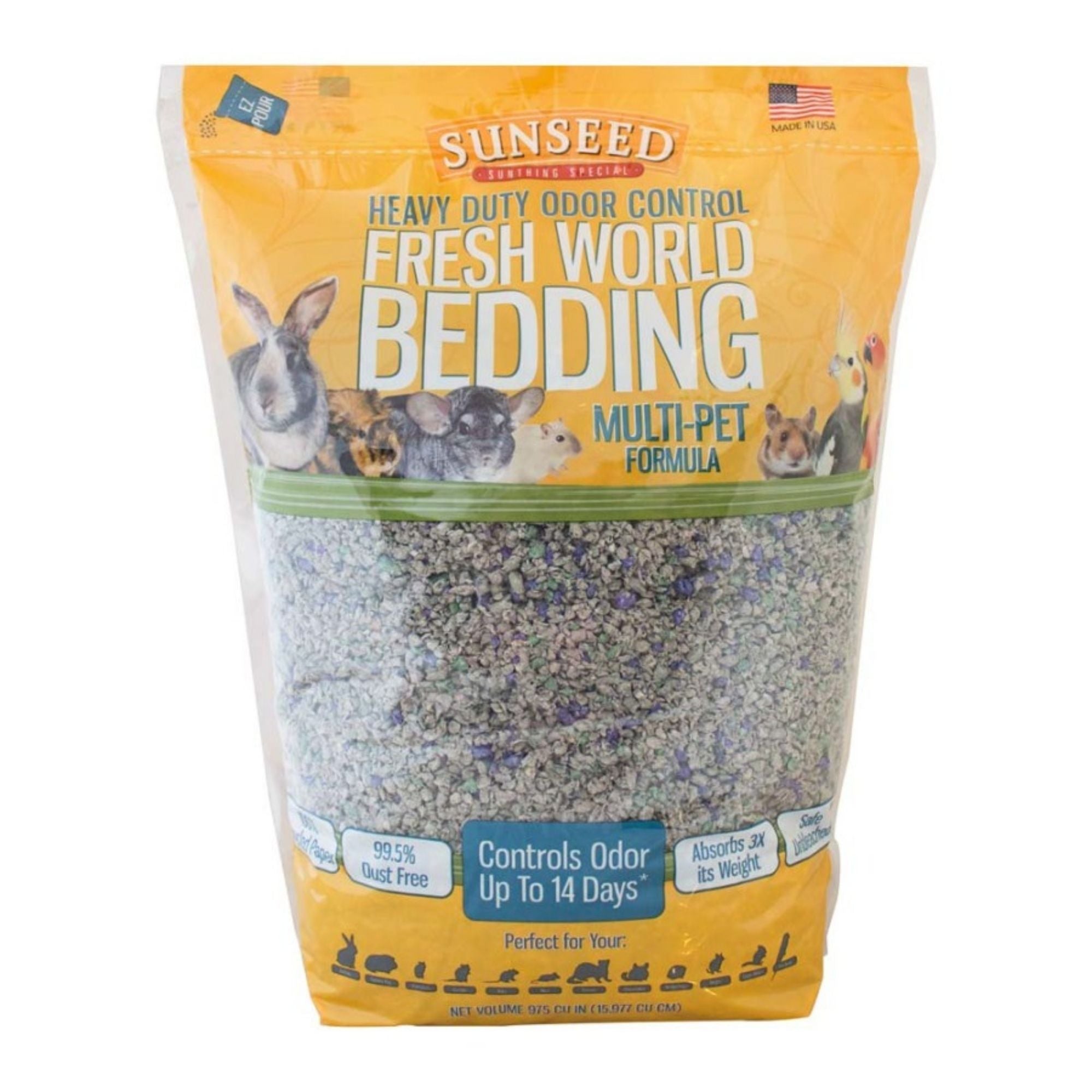 Sun Seed Fresh World Multi Pet Bedding Grey, 975 Cu In.
