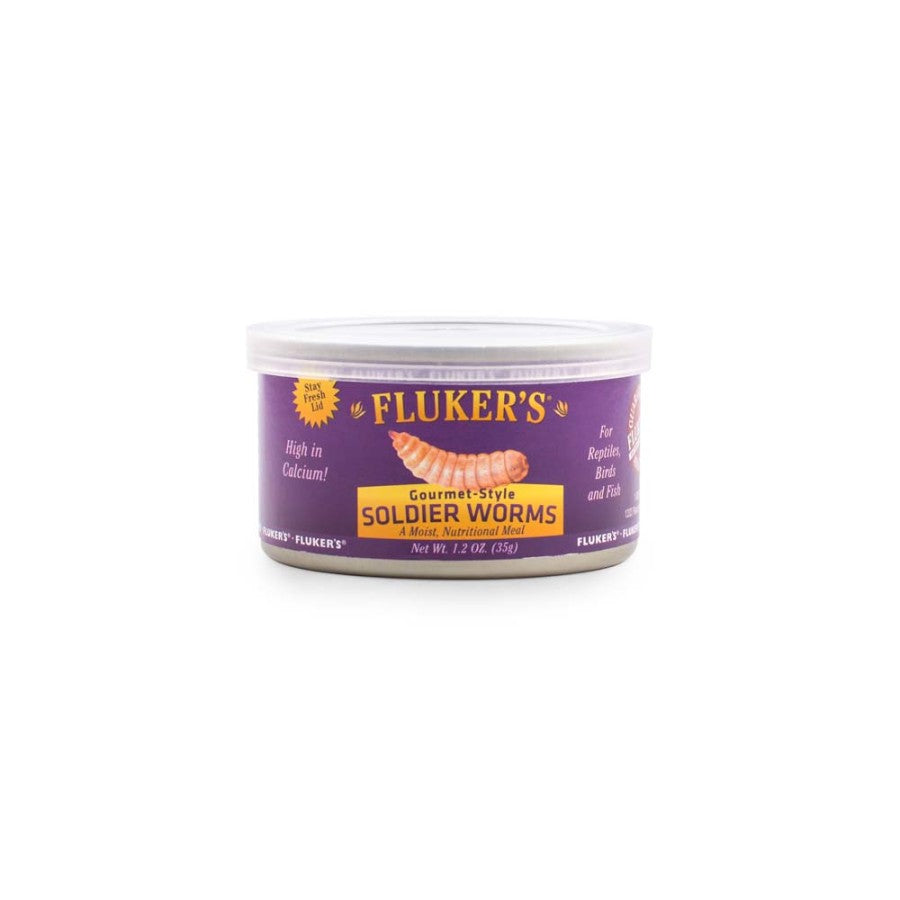 Fluker's Gourmet-Style Canned Soldier Worms Reptile Wet Food 1ea/1.2oz.