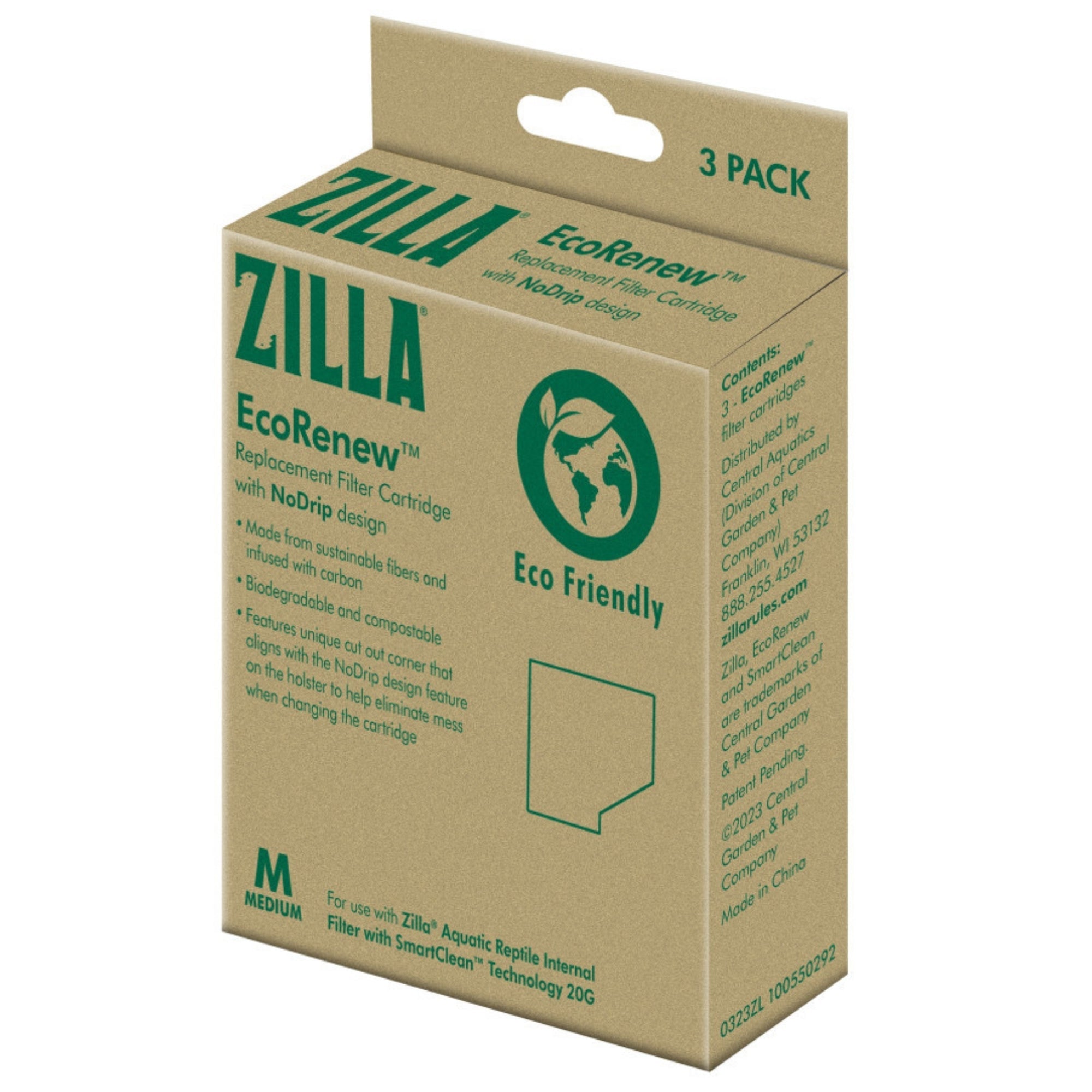 Zilla EcoRenew Filter Cartridges Medium 3-Pack