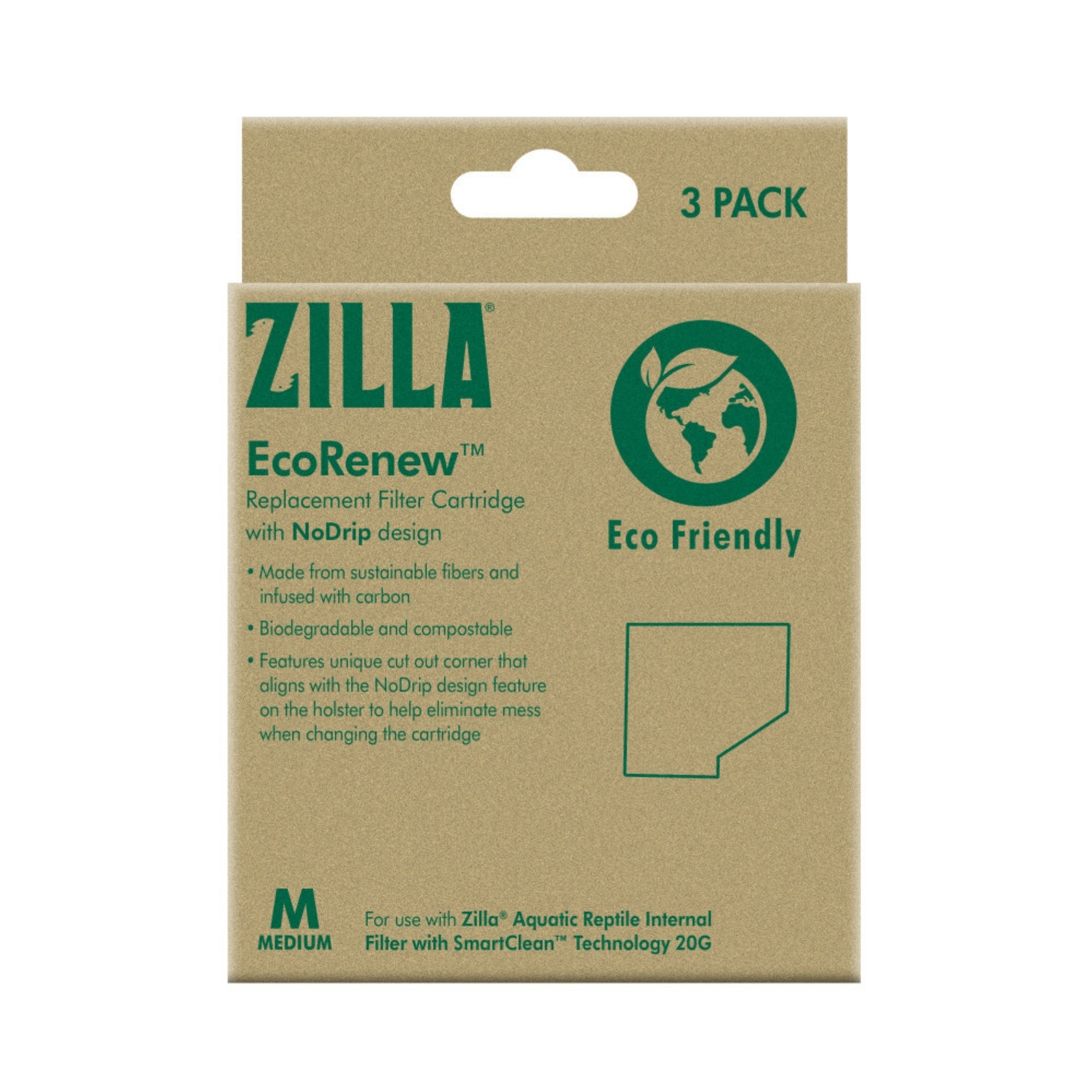 Zilla EcoRenew Filter Cartridges Medium 3-Pack