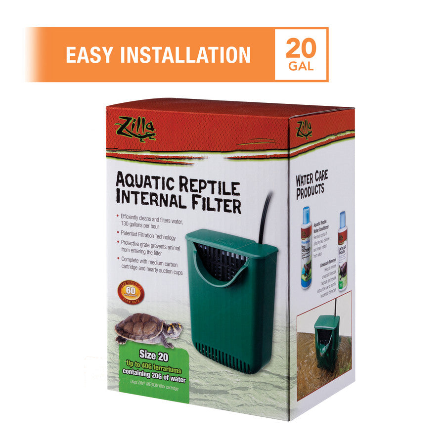 Zilla Aquatic Reptile Internal Filter, 20 Gal