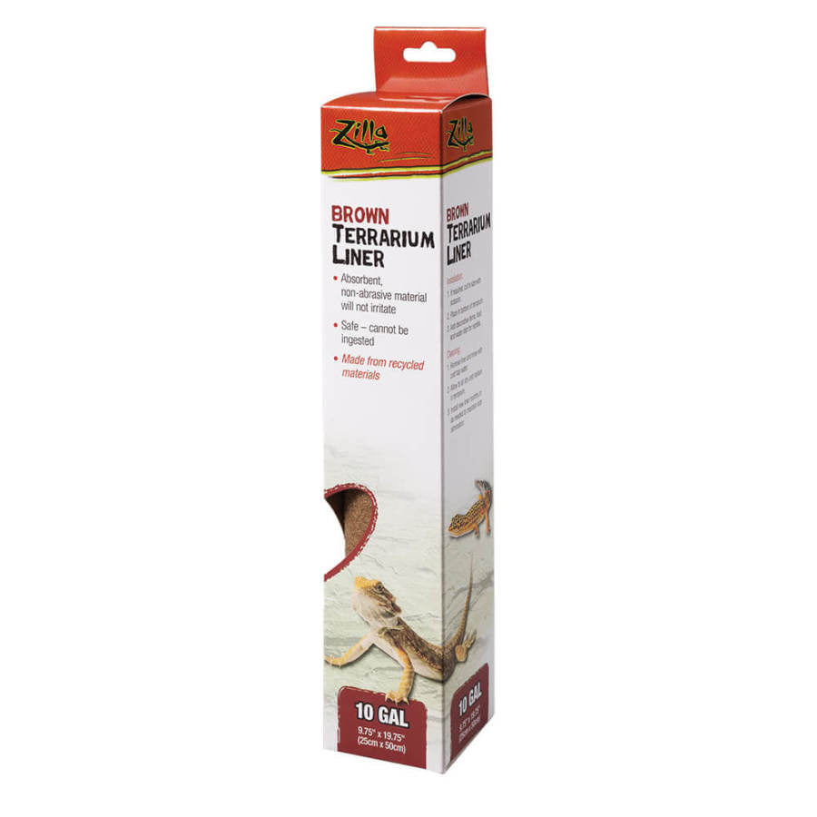 Zilla Reptile Terrarium Liner Brown, 1ea/10/20X gal