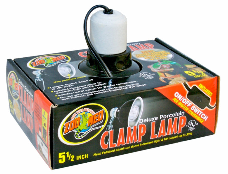 Zoo Med Deluxe Porcelain Clamp Lamp Fixture Black, 1ea/5.5 in