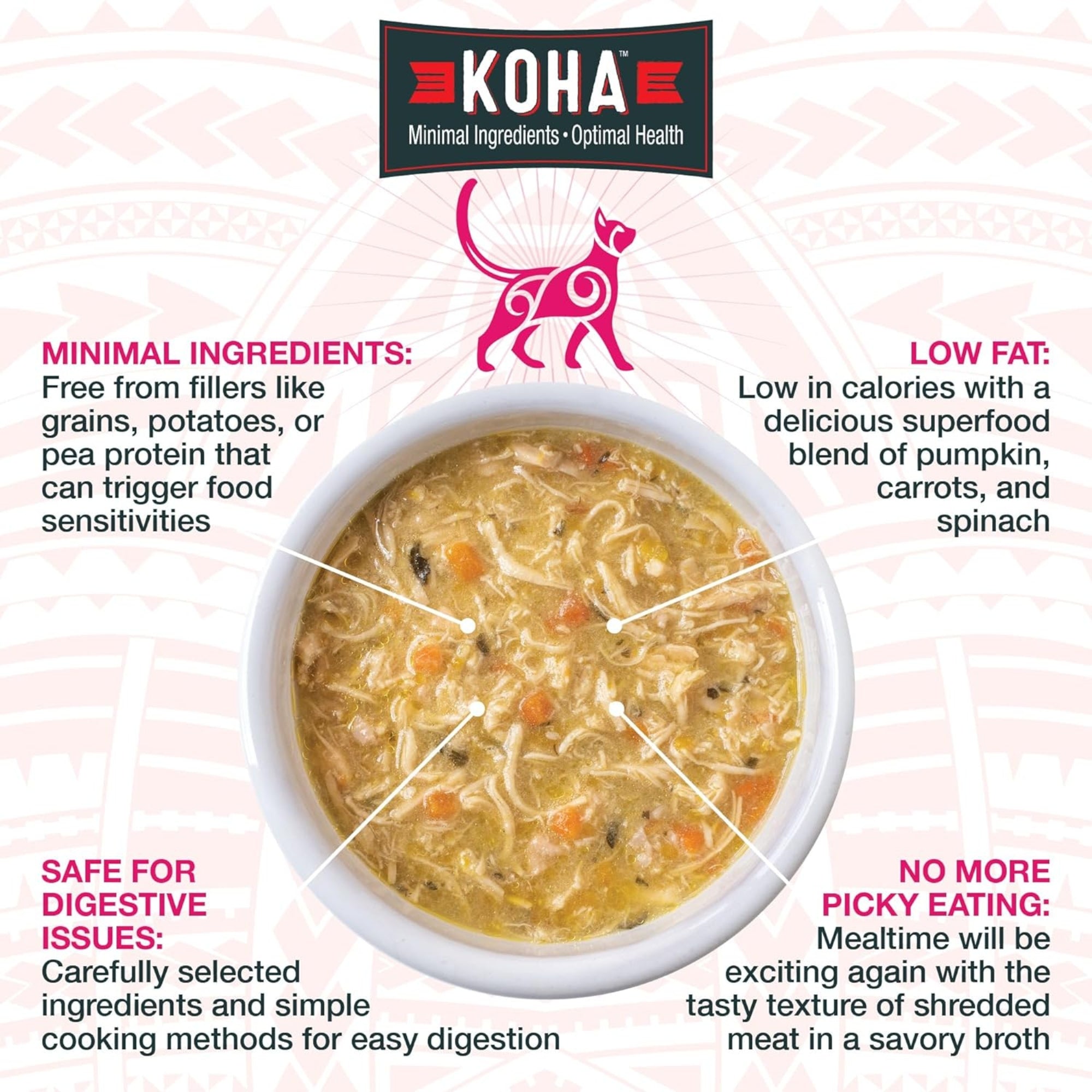 Koha Grain-Free Shredded Variety Wet Cat Food, 2.8 oz (Case of 24)