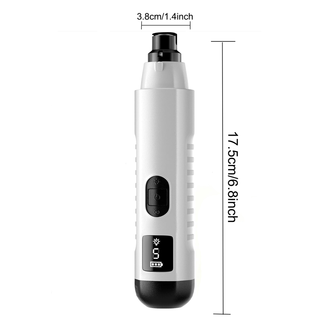Quiet 5-Speed Dog Nail Grinder (USB Rechargeable)