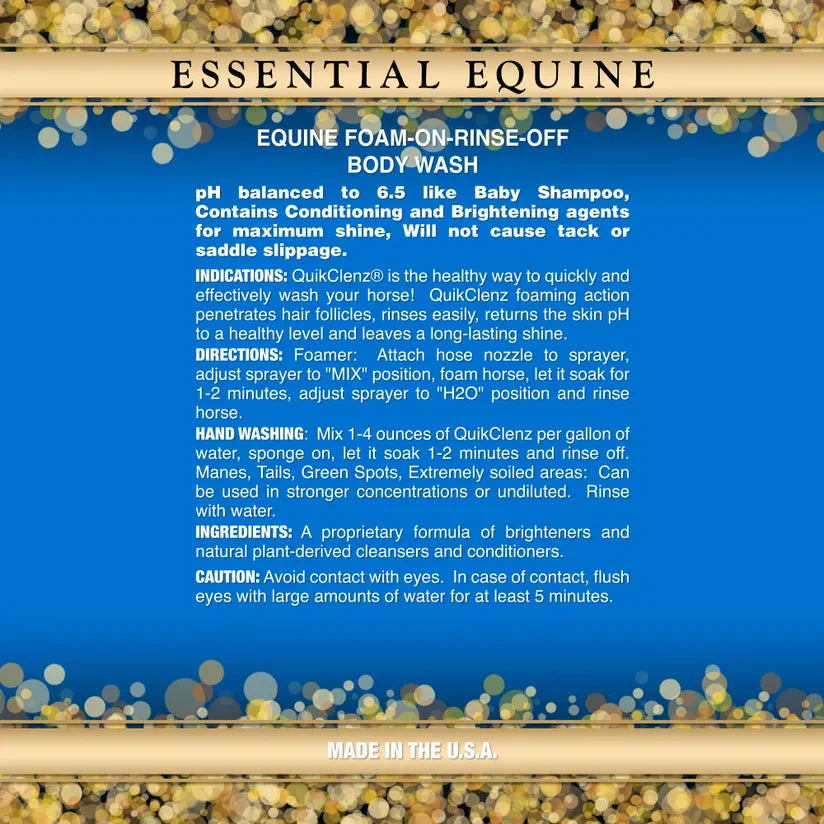 Essential Equine QUIKCLENZ Foam-On Rinse-Off Wash