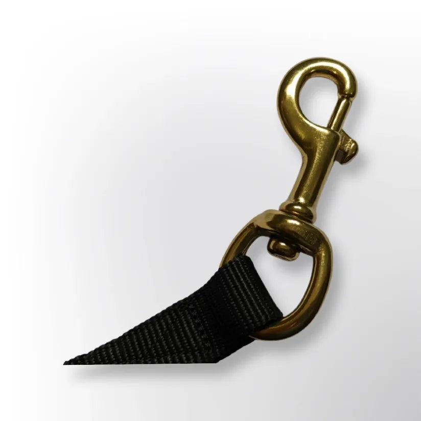 Lunge Line Cotton Webbing, Rubber Stopper, Brass Plated Bolt Snap, 27' ft.#45433