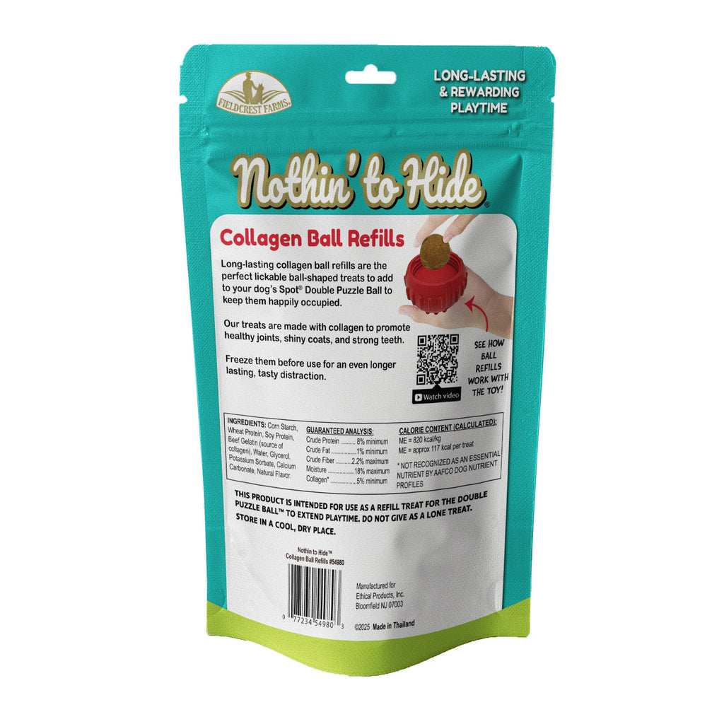 Fieldcrest Farms Nothin to Hide Collagen Ball Refills Dog Treat 7pk
