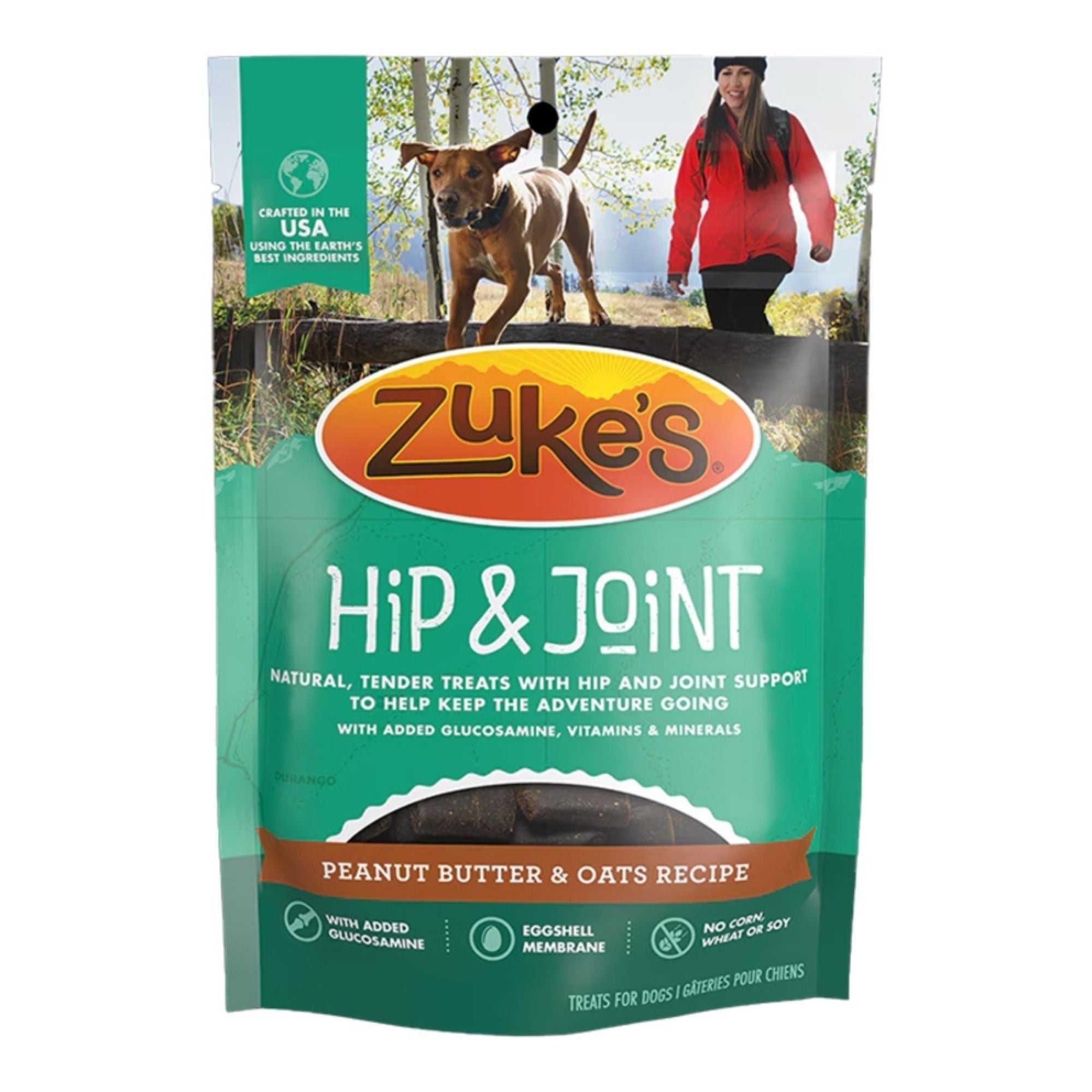 Zuke's Hip & Joint Peanut Butter & Oats Dog Treats, 1 lb