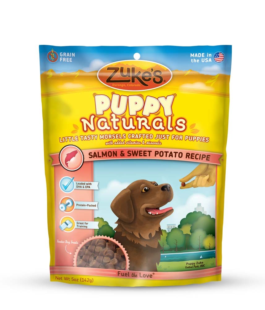 Zukes Puppy Naturals Grain Free Salmon And Chickpea Dog Treats 5oz.