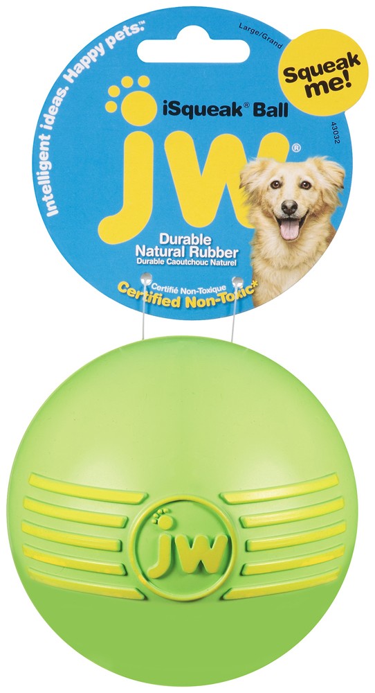 JW Pet iSqueak Ball Dog Toy Assorted L
