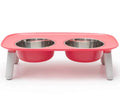 Messy Mutts Dog Double Feeder Elevated Red
